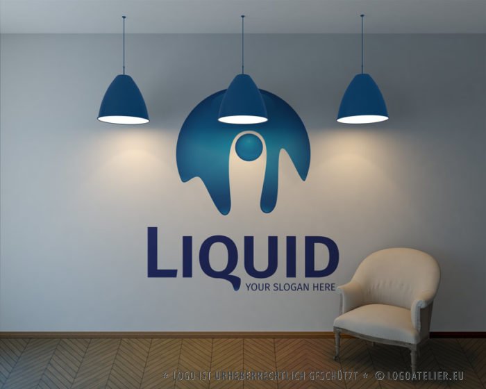 Logo kaufen Liquid Wasser Flüssig Flüssigkeit Kugel Kreis Blasen Welle Honig Zähflüssig Meer Viskos Dickflüssig 3D Logo kaufen fertiges Logo kaufen LogoShop LogoAtelier