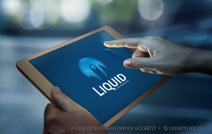 Logo kaufen Liquid Wasser Flüssig Flüssigkeit Kugel Kreis Blasen Welle Honig Zähflüssig Meer Viskos Dickflüssig 3D Logo kaufen fertiges Logo kaufen LogoShop LogoAtelier