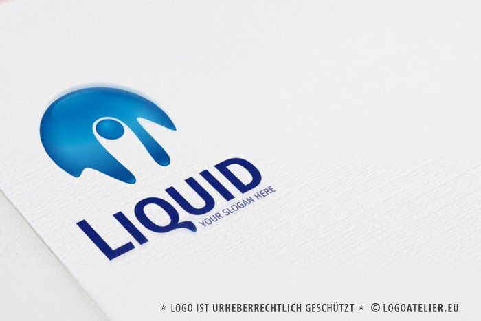Logo kaufen Liquid Wasser Flüssig Flüssigkeit Kugel Kreis Blasen Welle Honig Zähflüssig Meer Viskos Dickflüssig 3D Logo kaufen fertiges Logo kaufen LogoShop LogoAtelier