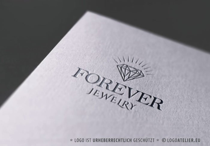 Diamant Logo Schmuck Juwelier Edel Perle Rein Reinigung Schatz Spiegelung Weiblich Glas Fertiges Logo kaufen LogoAtelier Edles Logo kaufen