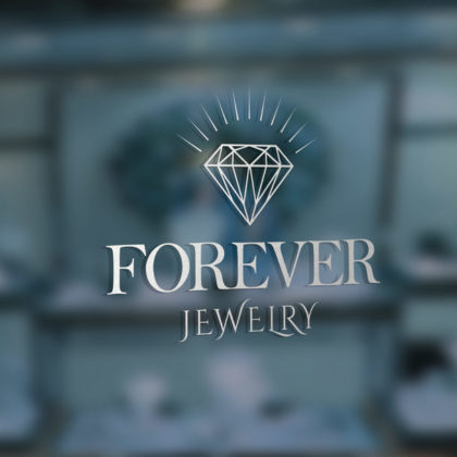 Diamant Logo Schmuck Juwelier Edel Perle Rein Reinigung Schatz Spiegelung Weiblich Glas Fertiges Logo kaufen LogoAtelier Edles Logo kaufen