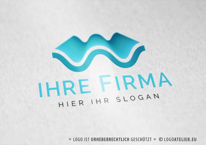 Exklusives Logo Wellen Schwingungen Kurven Bogen Schallwellen Wasserwelle Harmonie Logo kaufen Fertiges Logo kaufen LogoAtelier.eu