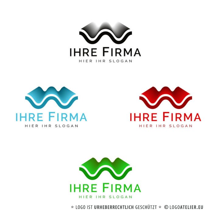 Exklusives Logo Wellen Schwingungen Kurven Bogen Schallwellen Wasserwelle Harmonie Logo kaufen Fertiges Logo kaufen LogoAtelier.eu