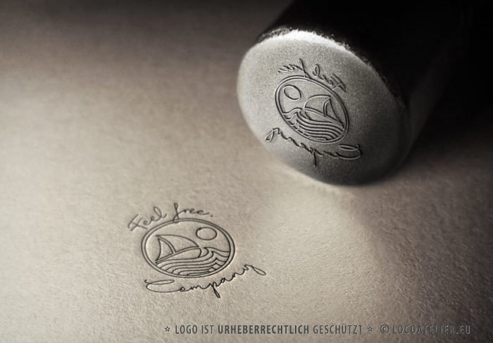 Logo Freiheit Meer Gezeichnet Freisein Urlaub Spirituelles Segeln Sport Sonne Wind Wasser Fertiges Logo kaufen EXKLUSIVES Logo kaufen LogoAtelier.eu