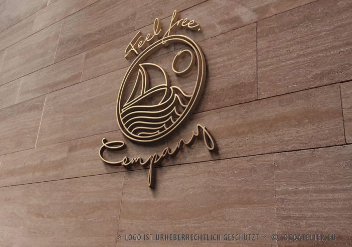 Logo Freiheit Meer Gezeichnet Freisein Urlaub Spirituelles Segeln Sport Sonne Wind Wasser Fertiges Logo kaufen EXKLUSIVES Logo kaufen LogoAtelier.eu
