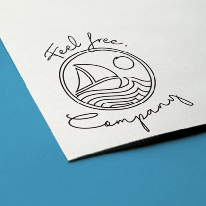 Logo Freiheit Meer Gezeichnet Freisein Urlaub Spirituelles Segeln Sport Sonne Wind Wasser Fertiges Logo kaufen EXKLUSIVES Logo kaufen LogoAtelier.eu