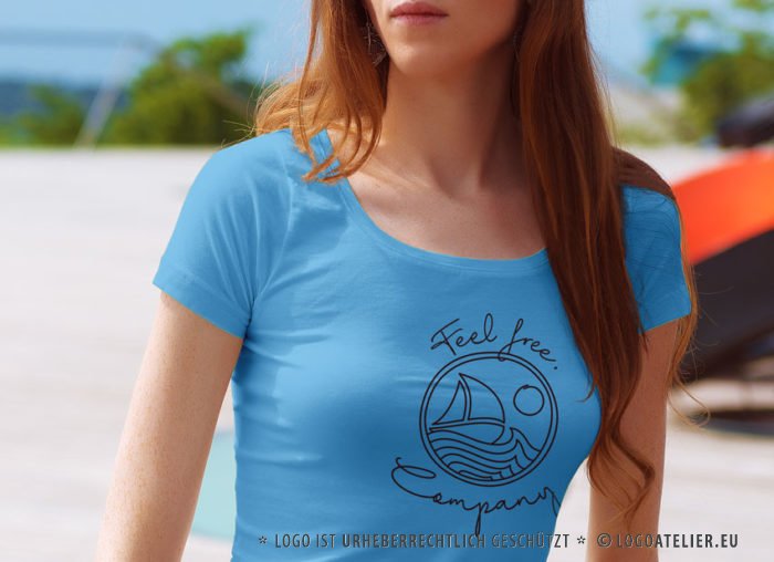 Logo Freiheit Meer Gezeichnet Freisein Urlaub Spirituelles Segeln Sport Sonne Wind Wasser Fertiges Logo kaufen EXKLUSIVES Logo kaufen LogoAtelier.eu