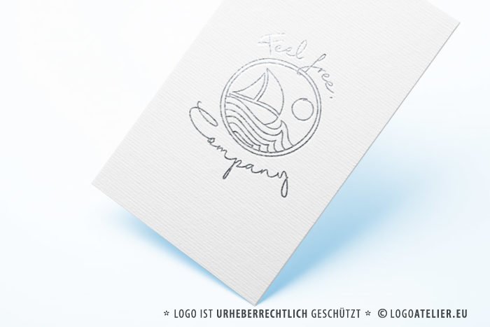 Logo Freiheit Meer Gezeichnet Freisein Urlaub Spirituelles Segeln Sport Sonne Wind Wasser Fertiges Logo kaufen EXKLUSIVES Logo kaufen LogoAtelier.eu