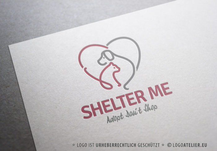 Tierschutz Logo Hund Katze Tierschutz EXKLUSIVES Logo kaufen Fertiges Logo kaufen LogoShop Vereinslogo Verein Gemeinschaft Tierliebe Tierschutzverein Shelter Fellnasen LogoAtelier