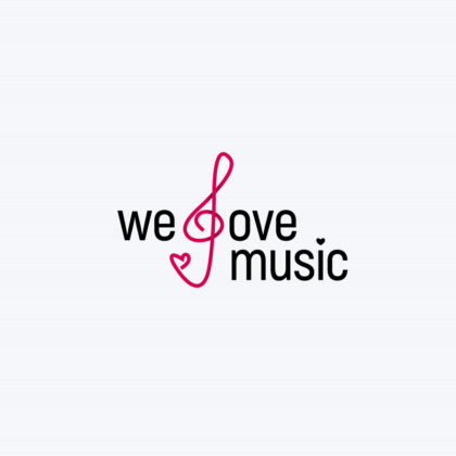 Logo Love Music Musik Kunst Kultur Notenschlüssel Liebe Herz Musizieren Fertiges Logo kaufen LogoShop LogoAtelier