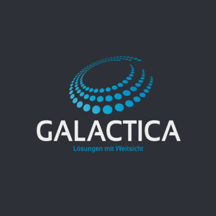 Abstraktes Logo Punkte Wirbel Bewegung Galaxie Schwebend Kuven Konzentrisch Weitblick Fertiges Logo kaufen Logoshop LogoAtelier.eu