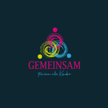 Kreatives-Logo-Menschen-Kinder-Bunt-Gemeinsam-Verschlungen-Tanzen-Farbenfroh-Freude-Spielen-Fertiges-Logo-kaufen-Buntes-Logo-kaufen-LogoShop-LogoAtelier.eu