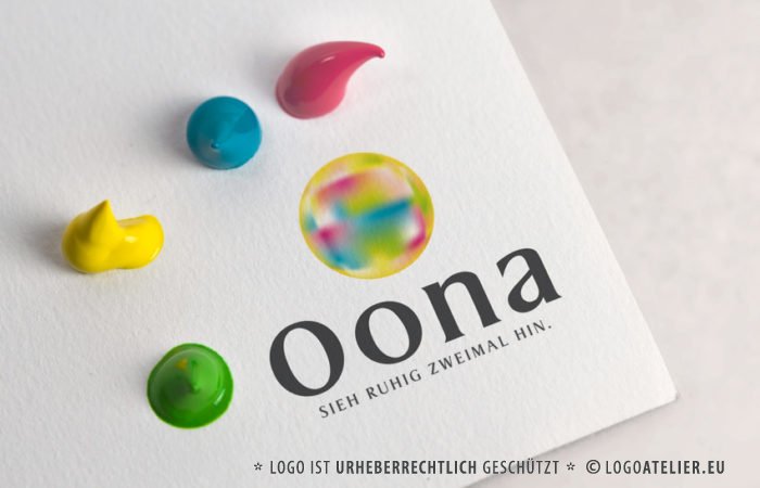 Kreatives buntes Logo Fruchtig Farbenfroh Mondschein Buntes Leben Bunte Wolken Kreise Fertiges Logo kaufen LogoAtelier.eu