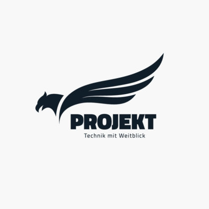 Logo Adler Weitblick Technik Erfahrung Logik Fähigkeiten Intelligenz Scharfsinn Wissen Fliegen Flügel Mut Kraft Weisheit Erkenntnis Fertiges Logo kaufen LogoShop LogoAtelier.eu