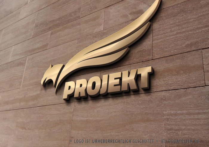 Logo Adler Weitblick Technik Erfahrung Logik Fähigkeiten Intelligenz Scharfsinn Wissen Fliegen Flügel Mut Kraft Weisheit Erkenntnis Fertiges Logo kaufen LogoShop LogoAtelier.eu