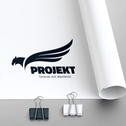 Logo Adler Weitblick Technik Erfahrung Logik Fähigkeiten Intelligenz Scharfsinn Wissen Fliegen Flügel Mut Kraft Weisheit Erkenntnis Fertiges Logo kaufen LogoShop LogoAtelier.eu