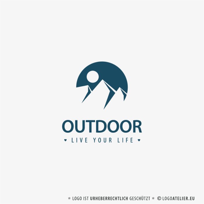 Logo Outdoor Sport Klettern Berge Alpen Sonne Cooles Logo kaufen Logoshop LogoAtelier.eu