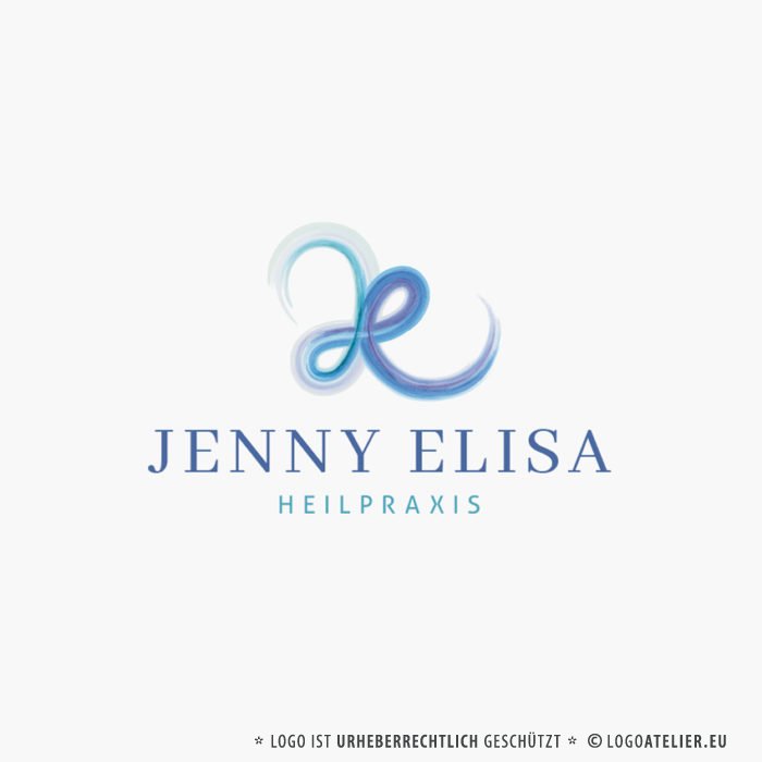 Buchstaben Logo H oder J und E Spriituelles Logo kaufen Handgemachtes Logo Handgezeichnet Sanft Heilung Heilpraxis Exklusives Logo kaufen Einzigartig Beruhigend LogoShop LogoAtelier.eu