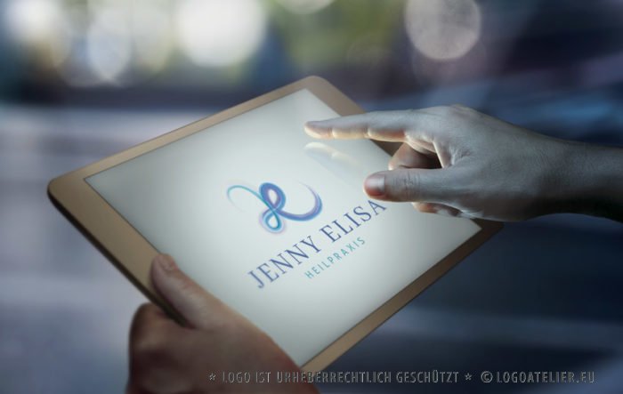 Buchstaben Logo H oder J und E Spriituelles Logo kaufen Handgemachtes Logo Handgezeichnet Sanft Heilung Heilpraxis Exklusives Logo kaufen Einzigartig Beruhigend LogoShop LogoAtelier.eu