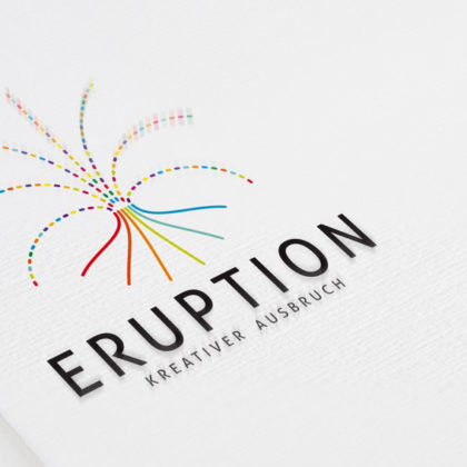 Kreatives Logo kaufen buntes Logo Kraft Power Natur Vulkan Logo Vielfalt Von Innen nach Außen Zeigen fertiges Firmenlogo kaufen LogoShop LogoAtelier.eu