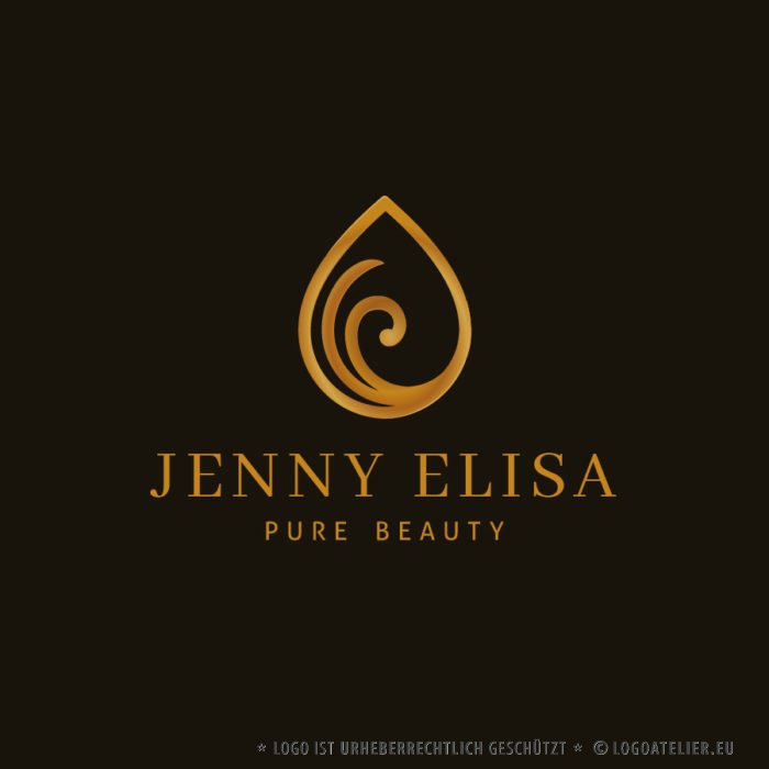 Logo Beauty Spa Spirituelles Logo kaufen Esoterik Golden Simples Logo Blatt Sanft Heilung Heilpraxis Pures Logo Exklusives Logo kaufen Beruhigend LogoShop LogoAtelier.eu