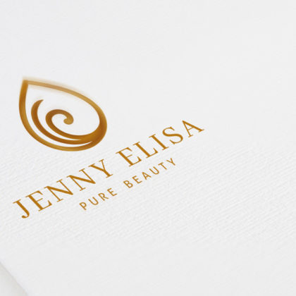 Logo Beauty Spa Spirituelles Logo kaufen Esoterik Golden Simples Logo Blatt Sanft Heilung Heilpraxis Pures Logo Exklusives Logo kaufen Beruhigend LogoShop LogoAtelier.eu