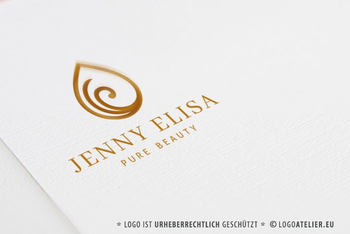 Logo Beauty Spa Spirituelles Logo kaufen Esoterik Golden Simples Logo Blatt Sanft Heilung Heilpraxis Pures Logo Exklusives Logo kaufen Beruhigend LogoShop LogoAtelier.eu