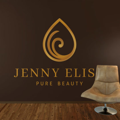 Logo Beauty Spa Spirituelles Logo kaufen Esoterik Golden Simples Logo Blatt Sanft Heilung Heilpraxis Pures Logo Exklusives Logo kaufen Beruhigend LogoShop LogoAtelier.eu