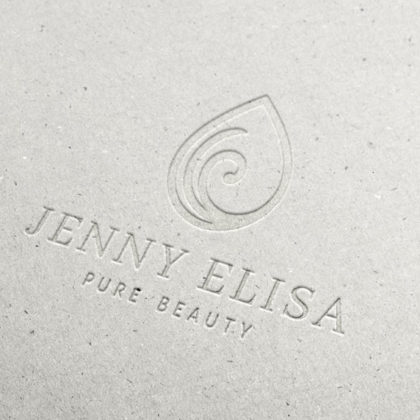 Logo Beauty Spa Spirituelles Logo kaufen Esoterik Golden Simples Logo Blatt Sanft Heilung Heilpraxis Pures Logo Exklusives Logo kaufen Beruhigend LogoShop LogoAtelier.eu