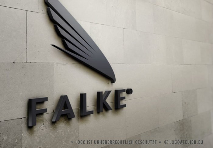 Logo Falke Wendig Schnell Sicher Flug Adler Vogel Tier Selbstbewusst Dynamik Scharfsinn Erfahrung Intelligenz Krasses Logo kaufen LogoShop Logoatelier.eu