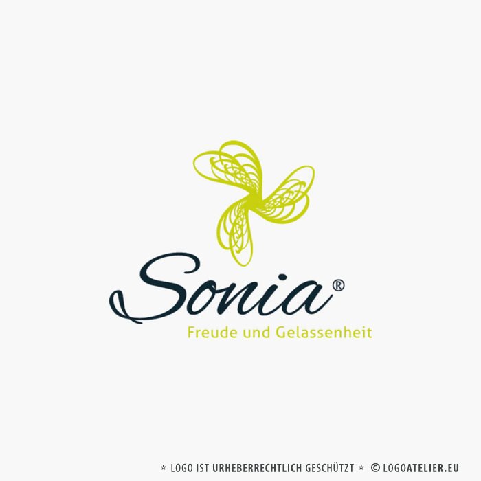 Natur Logo Freude Gelassenheit Spirituelles Logo Leichtes Logo Windrad Windmühle Natur Kraft Bewegung Insekten Flügel Frei Fertiges Logo kaufen LogoShop LogoAtelier.eu