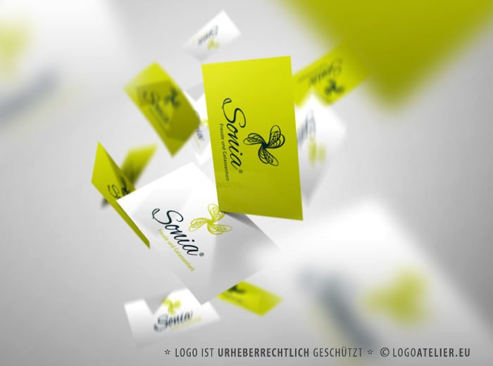 Natur Logo Freude Gelassenheit Spirituelles Logo Leichtes Logo Windrad Windmühle Natur Kraft Bewegung Insekten Flügel Frei Fertiges Logo kaufen LogoShop LogoAtelier.eu