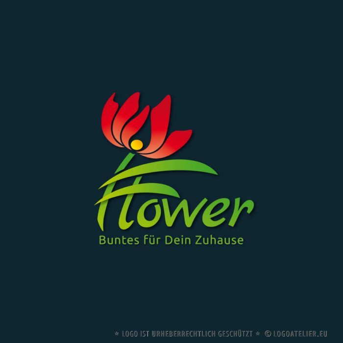 Pflanzen Logo kaufen Grünes Logo Blumen Dekoration Urlaub Florales Florist Südsee Blüte Schönheit Logo mit Blumen Vektor Logo kaufen Dekoration Elegantes Logo kauten LogoShop LogoAtelier.eu