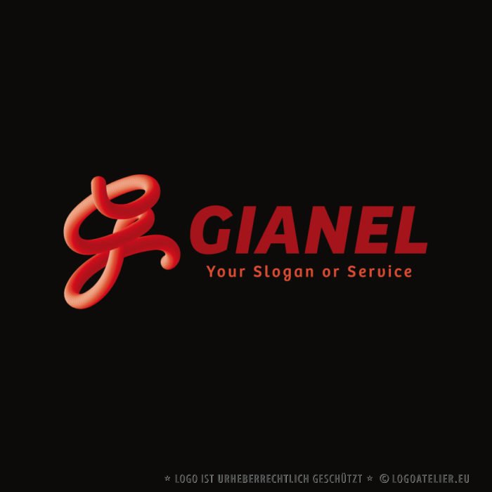 3D-Logo-Buchstaben-Logo-G-3D-Logo-Biegsam-Dynamisch-Rotes-Logo-Wurm-Verwickeln-Effektvolles-Logo-kaufen-LogoSho-LogoAtelier.eu