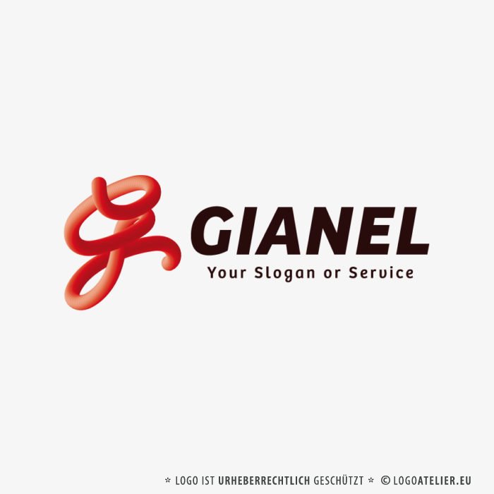 3D-Logo-Buchstaben-Logo-G-3D-Logo-Biegsam-Dynamisch-Rotes-Logo-Wurm-Verwickeln-Effektvolles-Logo-kaufen-LogoSho-LogoAtelier.eu