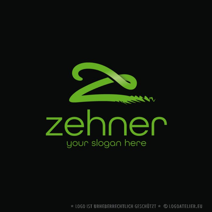 Buchstabe Z Logo Ausgefranstes Logo 3D Logo Grünes Logo Individuelles Logo kaufen LogoShop LogoAtelier.eu