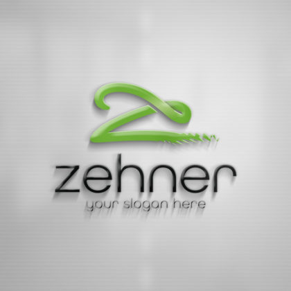 Buchstabe Z Logo Ausgefranstes Logo 3D Logo Grünes Logo Individuelles Logo kaufen LogoShop LogoAtelier.eu