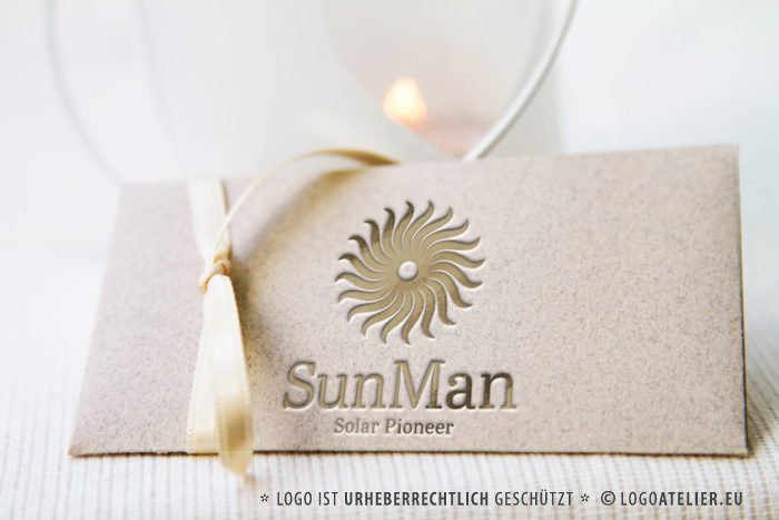 Exklusives Logo Sonne Solar Pionier Warm Energie Kraft Spirituelles Logo Schönes Logo kaufen Angenehmes Logo LogoShop LogoAtelier.eu