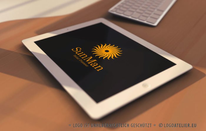 Exklusives Logo Sonne Solar Pionier Warm Energie Kraft Spirituelles Logo Schönes Logo kaufen Angenehmes Logo LogoShop LogoAtelier.eu