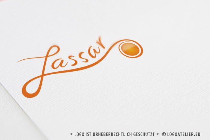 Logo Buchstabe L Sonne Orange Kreis Kugel Sonnenaufgang Sonnenuntergang Urlaub Geschwungen Fertiges Logo kaufen LogoShop LogoAtelier.eu