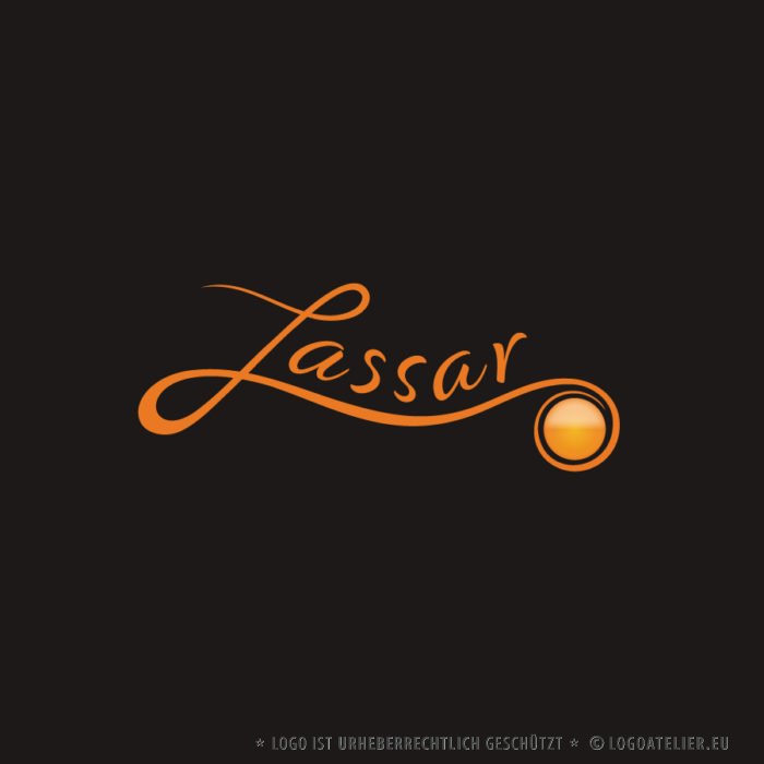 Logo Buchstabe L Sonne Orange Kreis Kugel Sonnenaufgang Sonnenuntergang Urlaub Geschwungen Fertiges Logo kaufen LogoShop LogoAtelier.eu