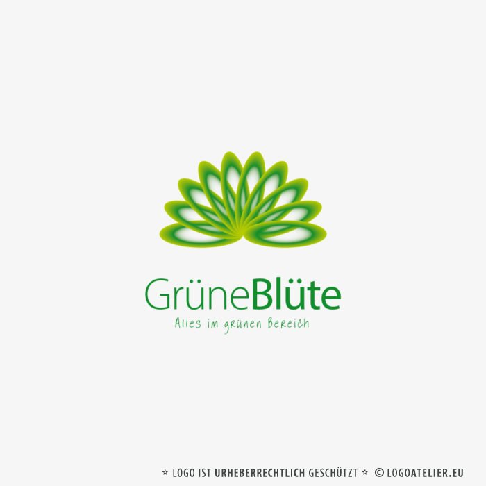 Logo Grüne Blüte Blume Wellness Esoterik Schönes Logo kaufen LogoShop LogoAtelier.eu