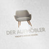 Logo Möbel-restaurieren aufmöbeln Sessel Couch Sofa Handgemachtes Handwerker Holz Schreiner Tischler Sessel Sitzen Werkstatt Wohnen 3D Logo Edeles Logo kaufen LogoShop LogoAtelier