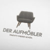 Logo Möbel-restaurieren aufmöbeln Sessel Couch Sofa Handgemachtes Handwerker Holz Schreiner Tischler Sessel Sitzen Werkstatt Wohnen 3D Logo Edeles Logo kaufen LogoShop LogoAtelier