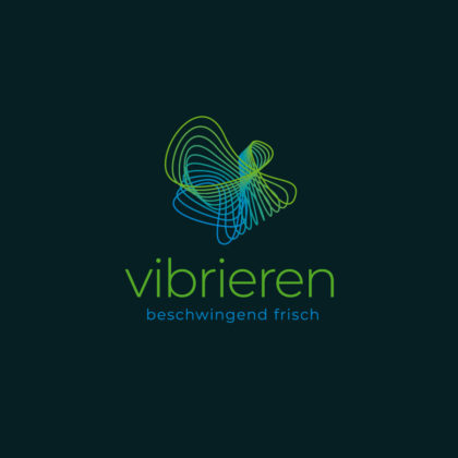 Logo Schwingung Vibration organisch dynamisch bewegen vibrieren schwingen Schwingung Schmetterling frisch beschwingend dynamisches Logo kaufen LogoShop LogoAtelier.eu