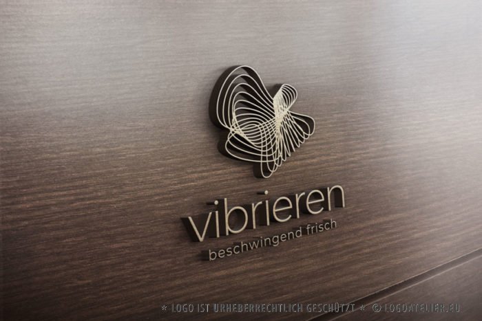 Logo Schwingung Vibration organisch dynamisch bewegen vibrieren schwingen Schwingung Schmetterling frisch beschwingend dynamisches Logo kaufen LogoShop LogoAtelier.eu