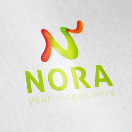 Logo Buchstabe N 3D Logo Kurven Blumig Bauchig Exklusives Logo kaufen LogoShop LogoAtelier.eu