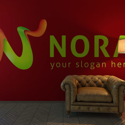 Logo Buchstabe N 3D Logo Kurven Blumig Bauchig Exklusives Logo kaufen LogoShop LogoAtelier.eu