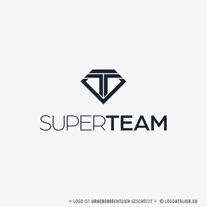 Logo Buchstabe T Superman Superteam Fertiges Logo kaufen Initialen Logo Exklusives Logo kaufen LogoShop LogoAtelier.eu