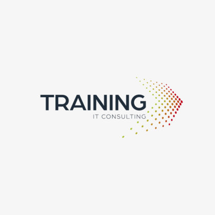 Logo Punkte Technik Geometrisch Informationstechnologie Training IT Consulting nach oben Klammer Schnell Bewegung Fertiges Logo kaufen LogoShop LogoAtelier.eu